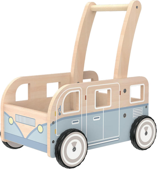 HappyPals Baby Bus Push Walker - Stand & Learn Fun Toy