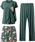 Postpartum Nursing Pajamas Set for Women - 3-Piece Soft Maternity PJs