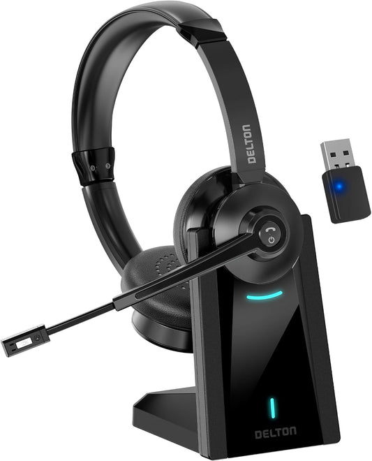 Delton 35X Bluetooth Headset - Noise Cancelling Mic, Fast Charge Dock