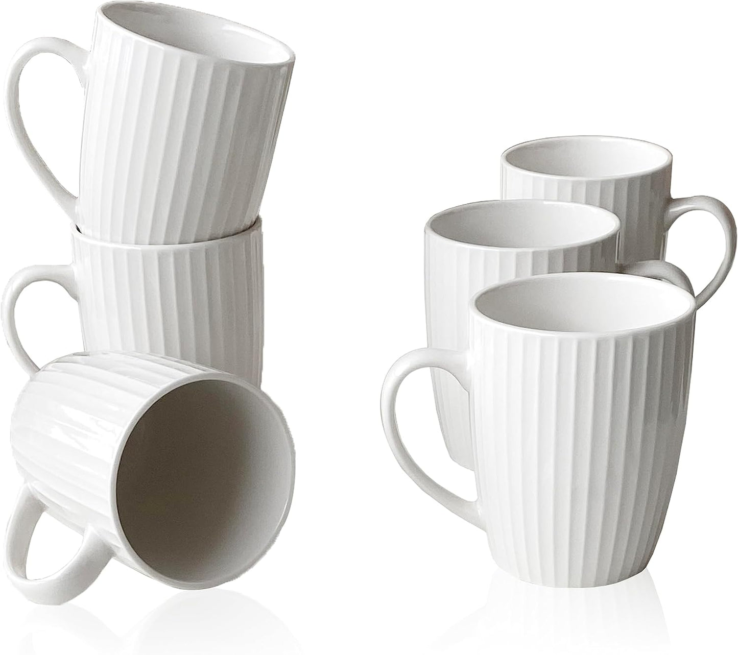 MIWARE Porcelain Mugs Set - 6 Perfect for Coffee!