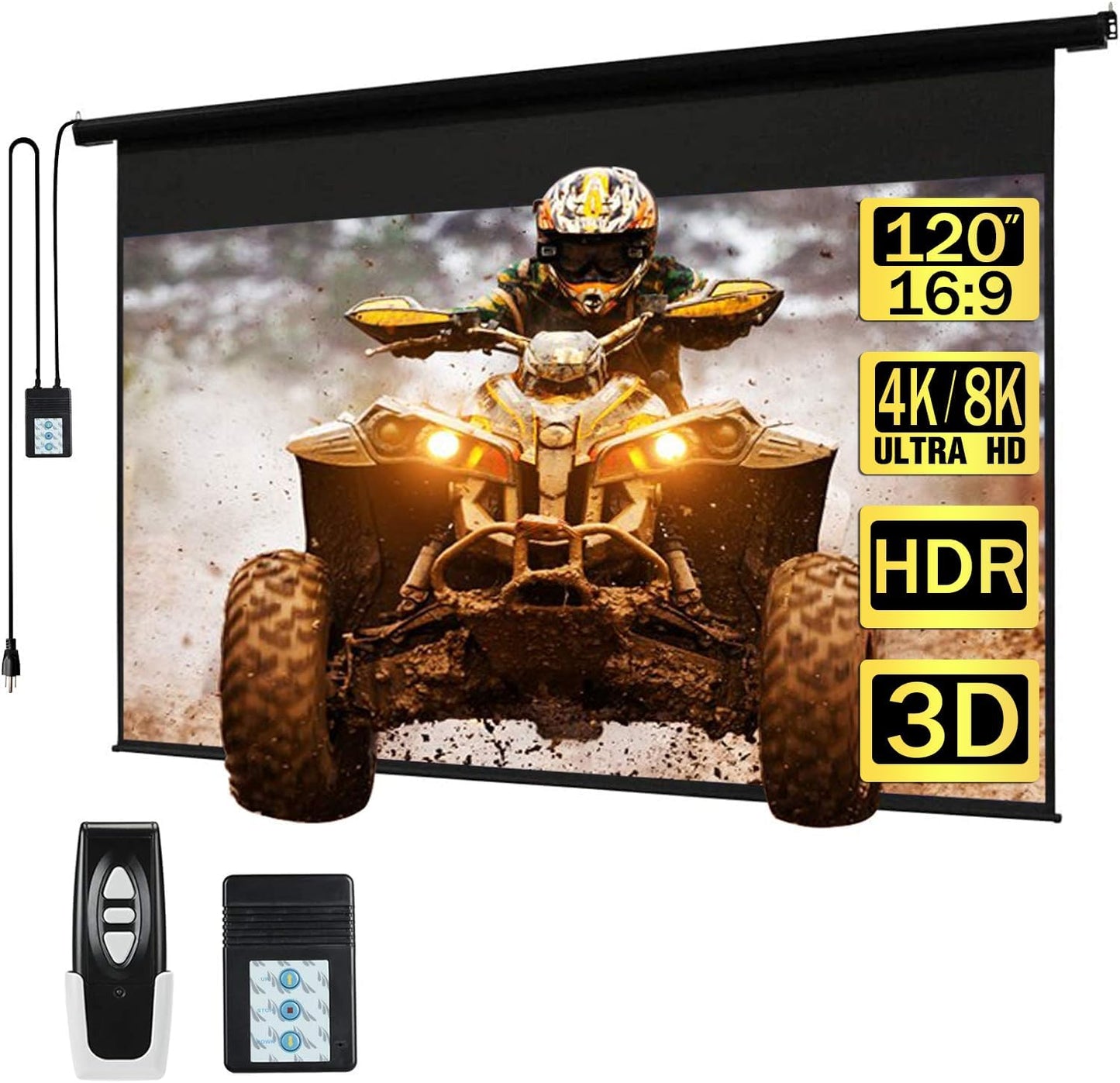 Kayle 120in Motorized Projector Screen for Home Theater Use