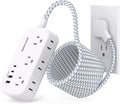 15FT Flat Extension Cord with USB C and 6 Outlets - Slim Flat Plug