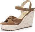 Platform Espadrille Wedge Sandals for Women - Clear Strap Heels