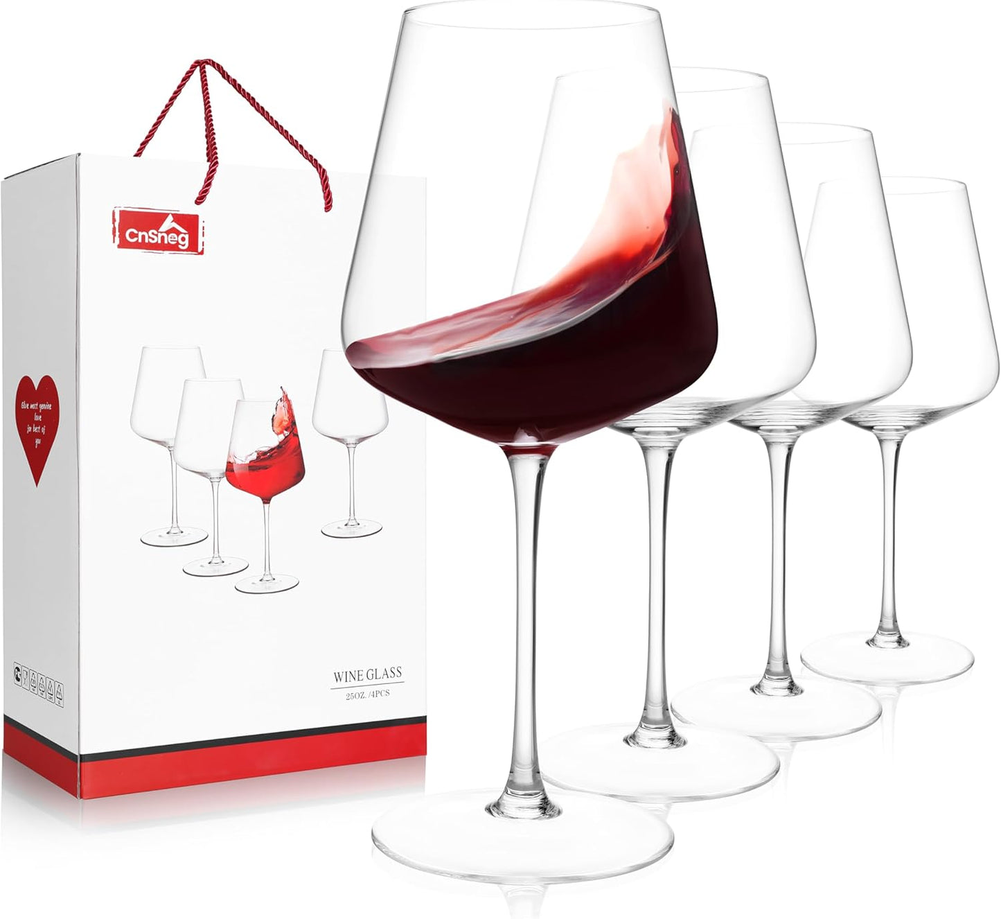 Crystal Wine Glasses Set of 4 for Elegant Wine Experience