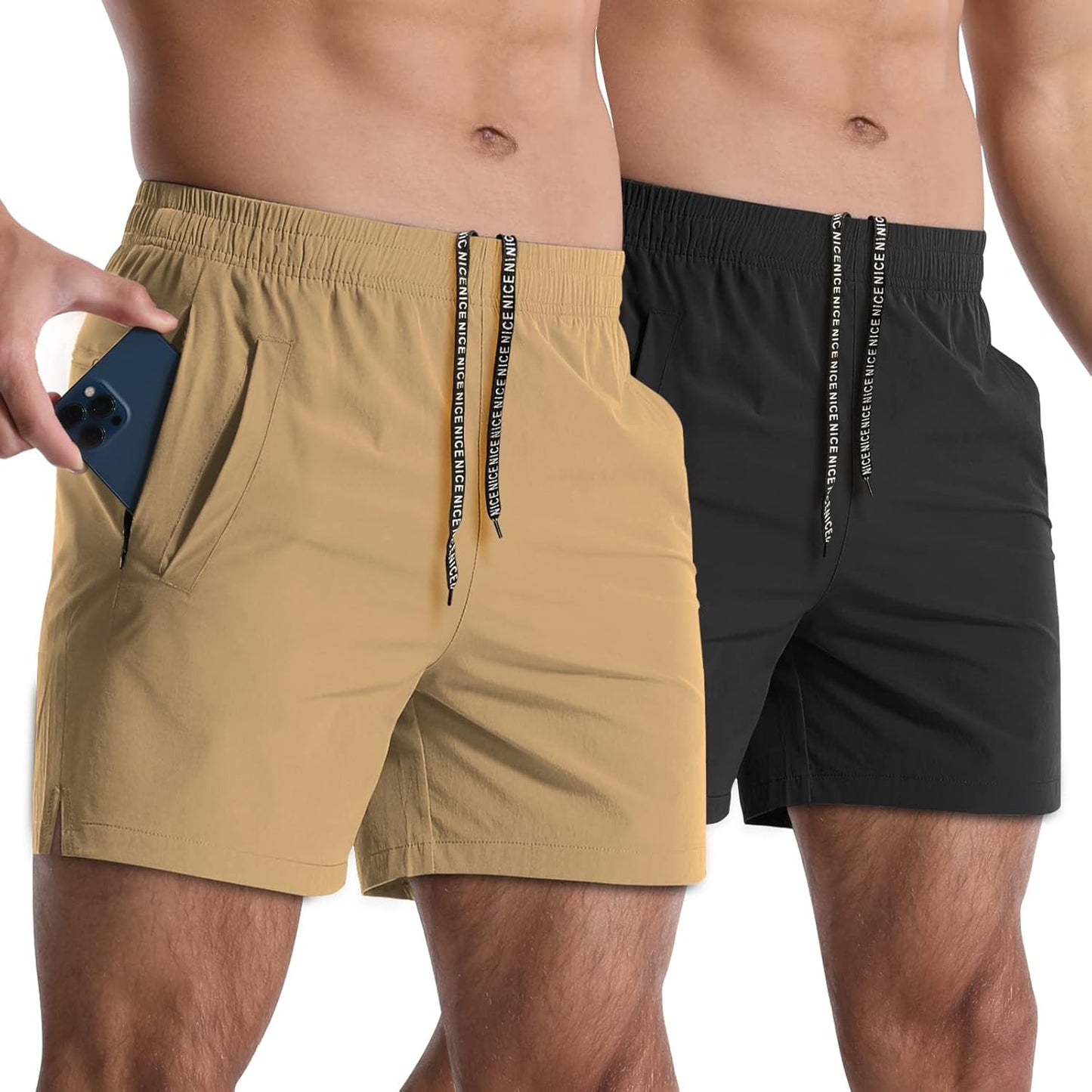 2 Pack Mens Athletic Shorts 5 Inch Quick Dry Lightweight Sports