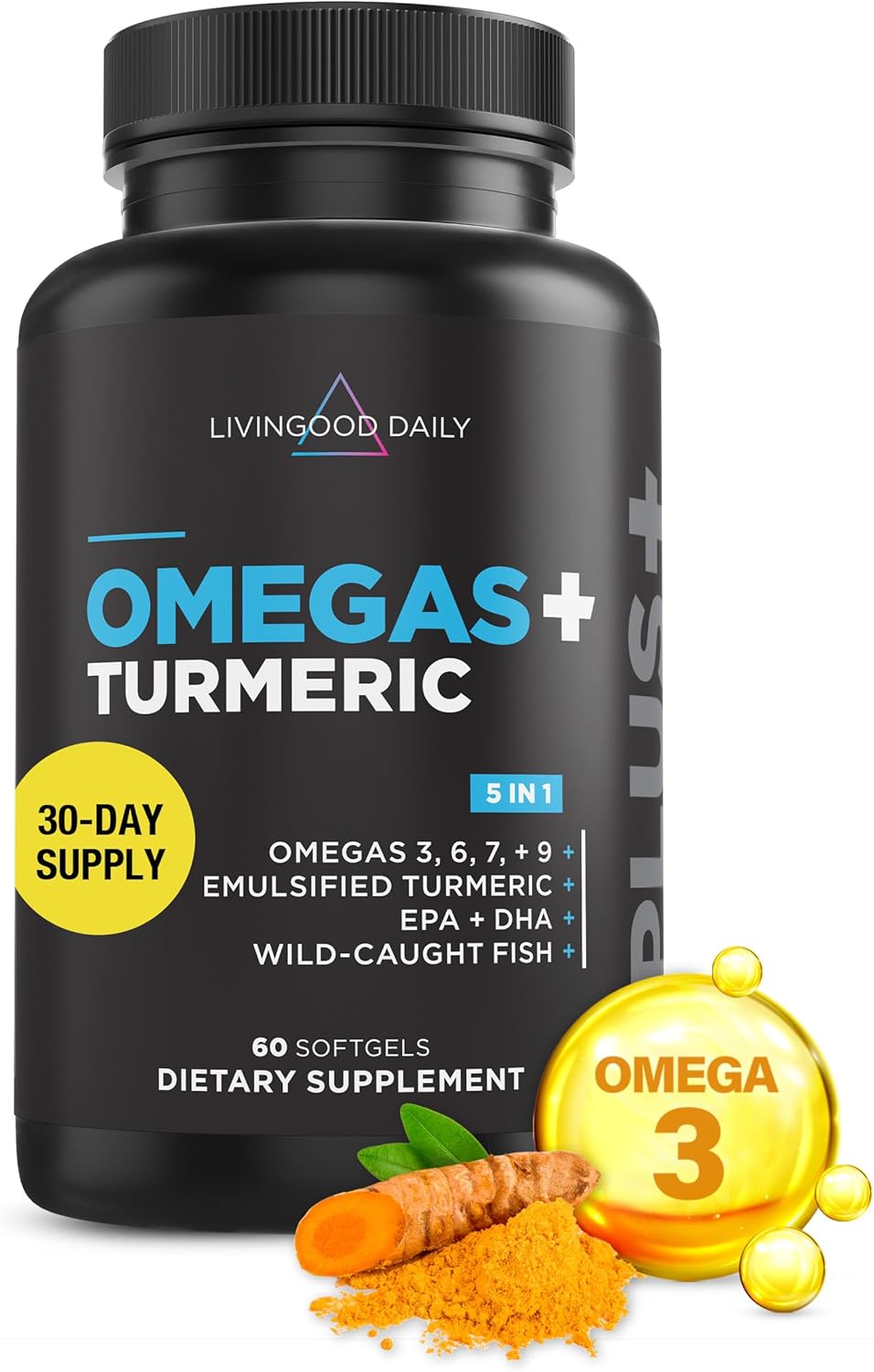 Livingood Daily Triple Omega 3 6 9 Supplement for Health