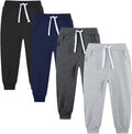 Toddler and Kids Boys Sweatpants Joggers Cotton 4 Pack - Soft Active