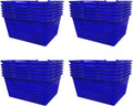 Stackable Plastic Shopping Baskets 24-Pack Blue - Easy-Grip Handles