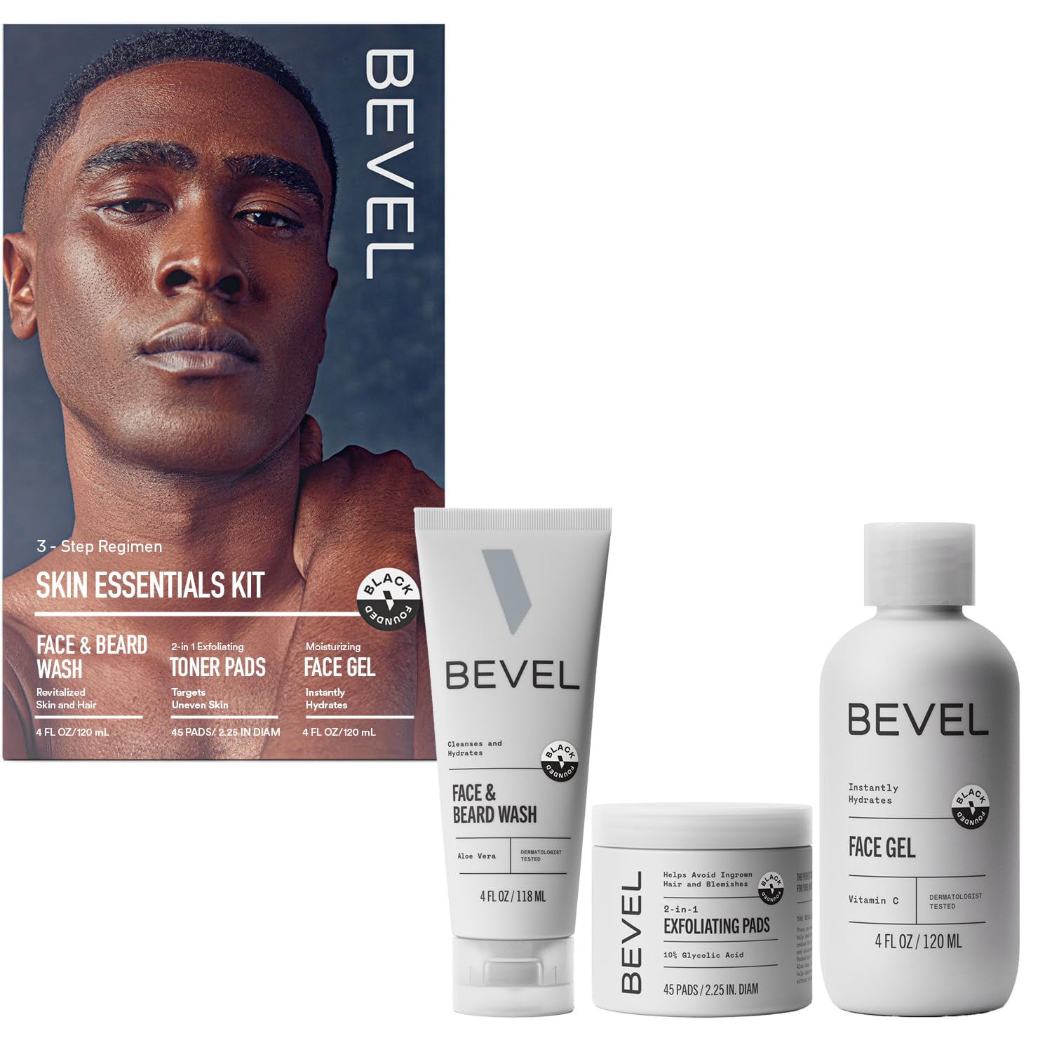 Bevel Facial Skin Care Set for Men - Complete Skin Care Routine