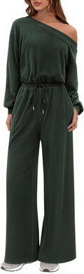 Long Sleeve Off Shoulder Jumpsuit for Women - Flowy Fall Romper