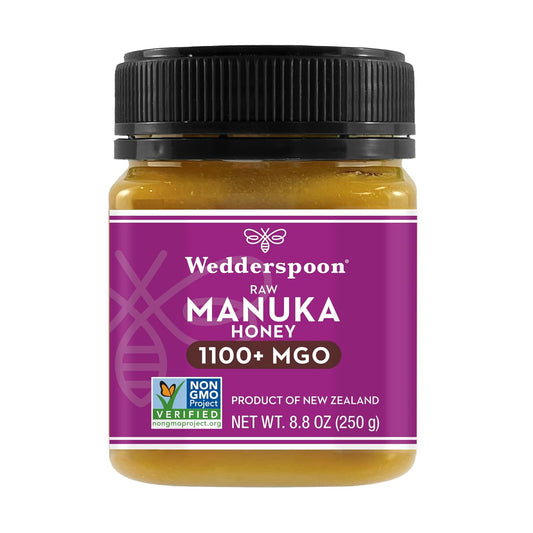 Wedderspoon Raw Premium Manuka Honey 1100+ MGO for Wellness
