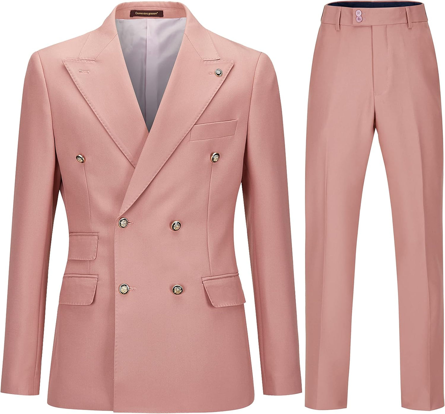 Men's Slim Fit 2 Piece Suit Double Breasted for Weddings and Prom