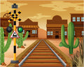 10x8ft Western Railroad Photography Backdrop - Desert Train Scene