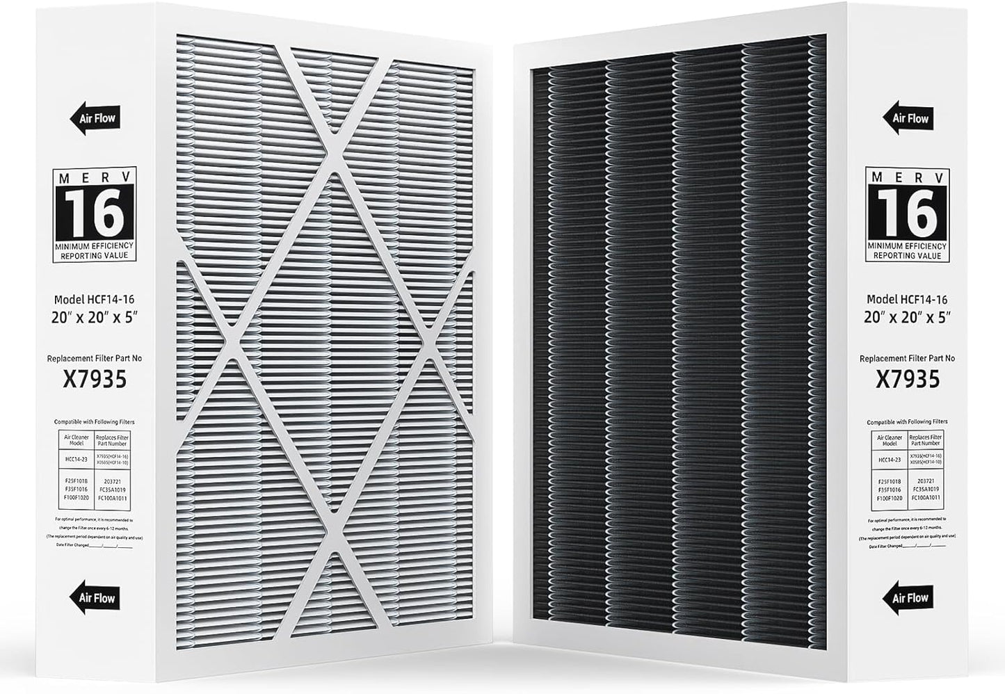 X7935 20x20x5 MERV 16 Air Filter for Lennox and Honeywell