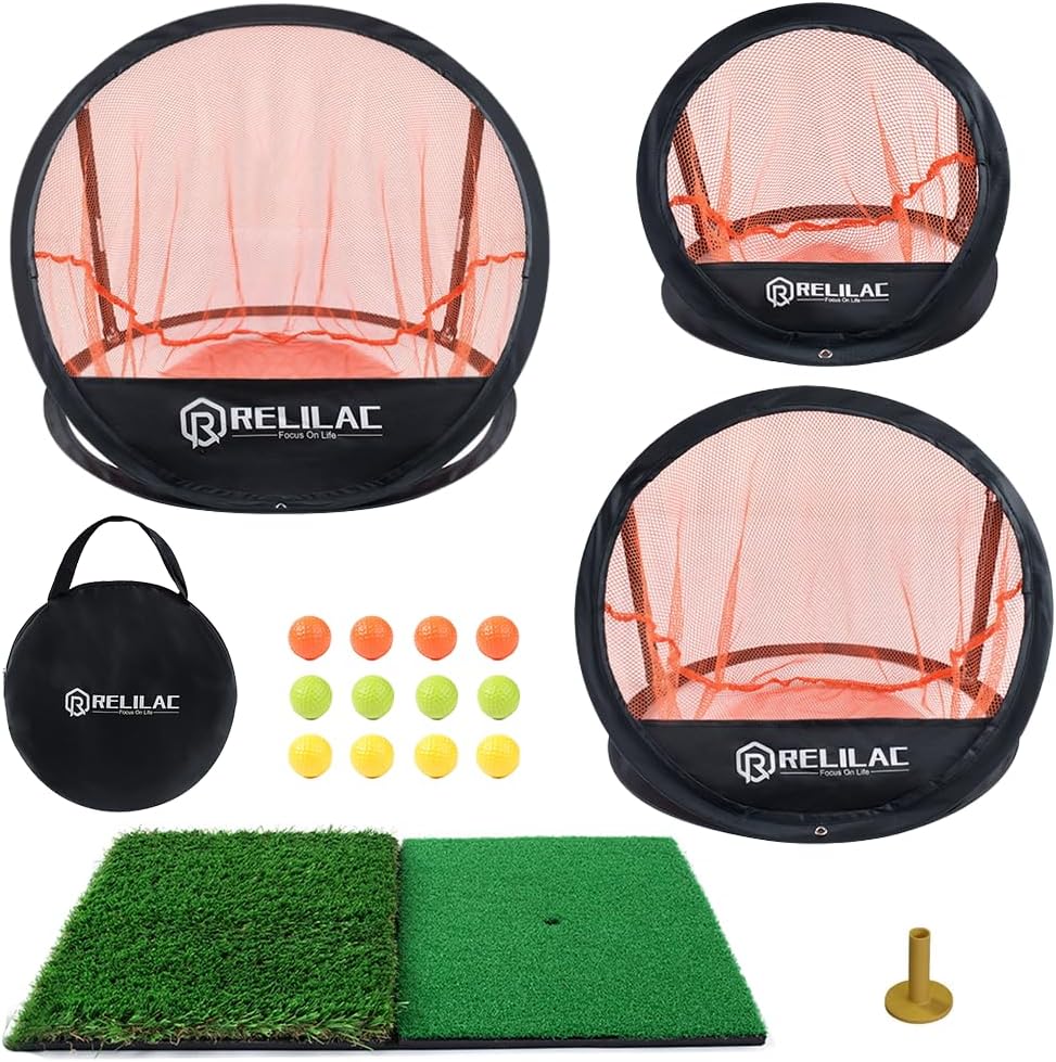 Pop Up Golf Chipping Practice Net Set for Indoor and Outdoor Use