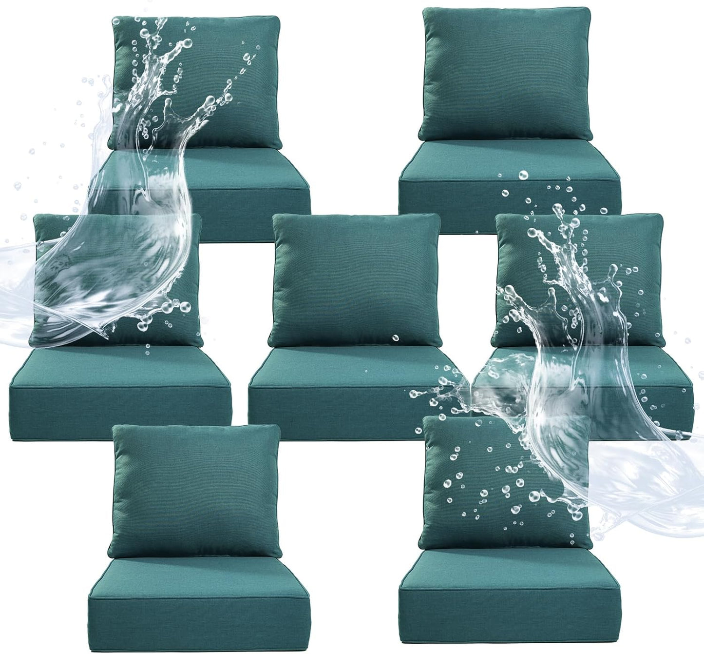 6 Inch Thicker Outdoor Chair Cushion Set for Ultimate Comfort