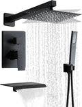 Matte Black Faucet Set Shower Head with Tub Spout and Handle System