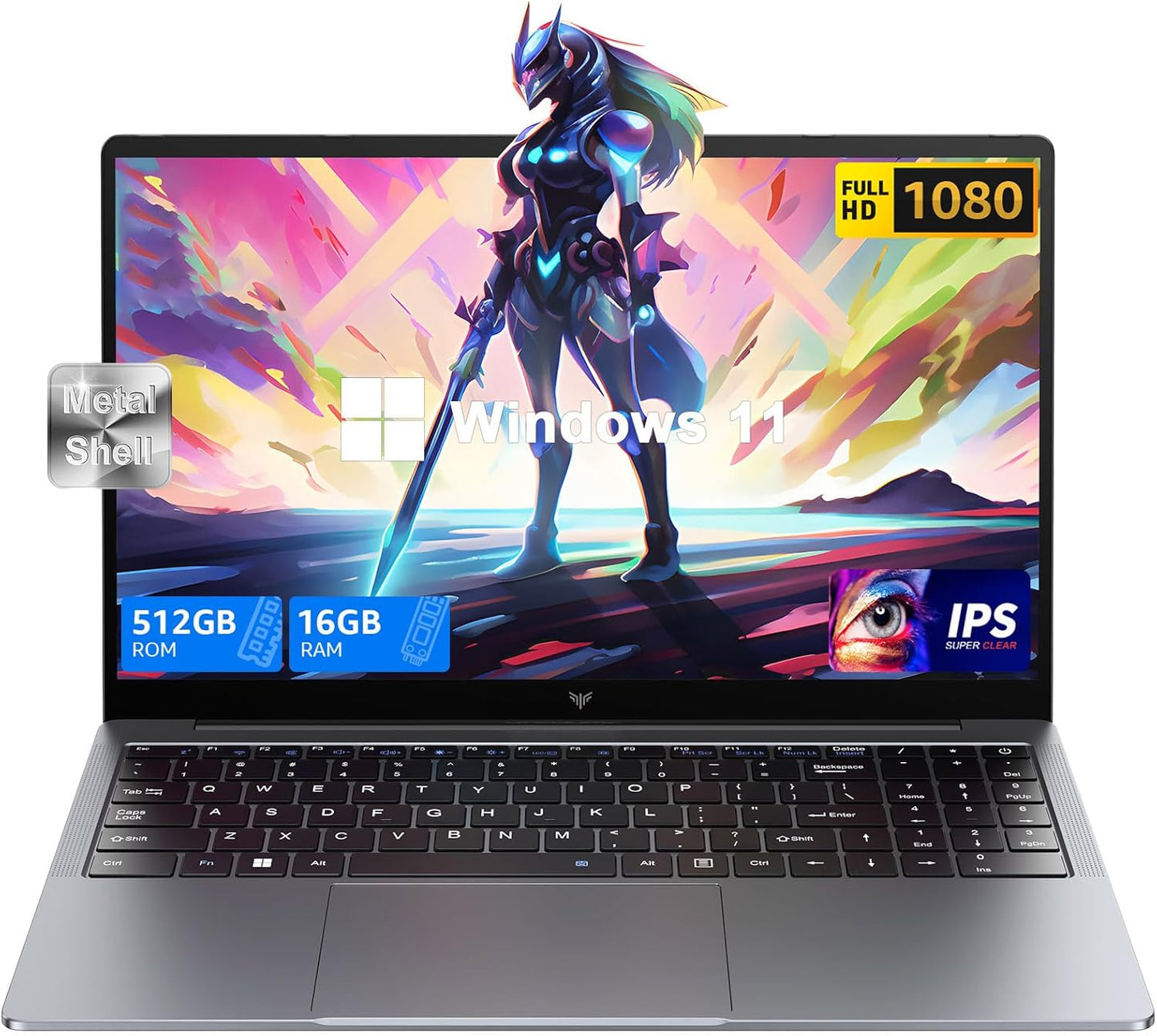KAIGERR 2025 Gaming Laptop: Intel Quad-Core, 16GB RAM, 512GB SSD, Windows 11, 1080P IPS