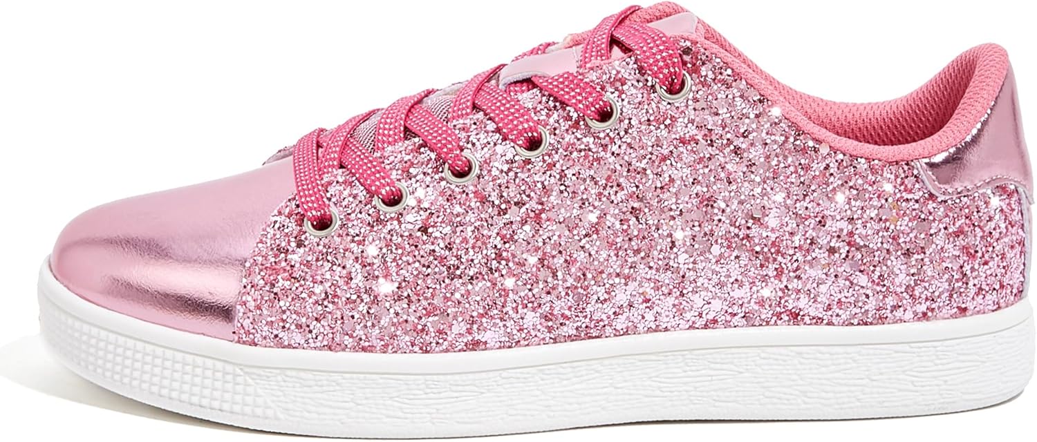 Glitter Shoes Sparkly Bling Shiny Lace Up Fashion Sneakers