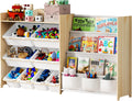 Large Toy Storage Organizer with Bookshelf for Kids Rooms