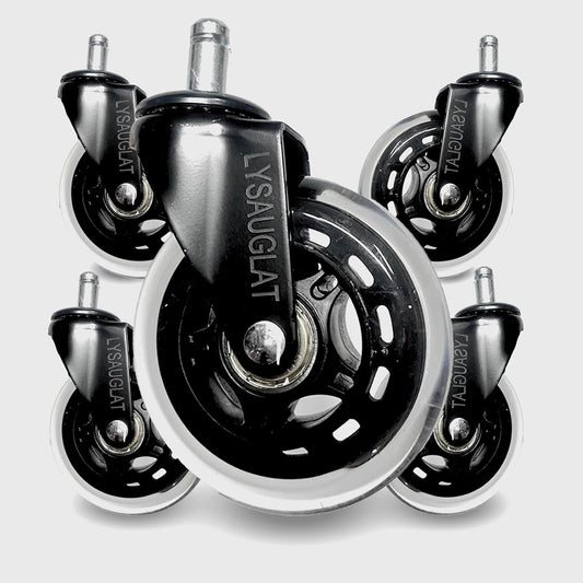 Silent Smooth PU Gaming Chair Wheels Set
