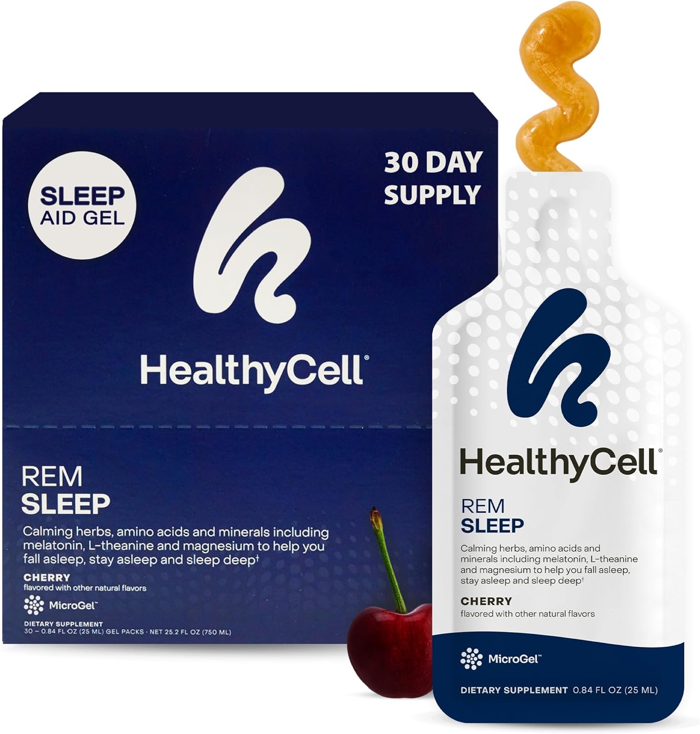 Healthycell REM Sleep Aid Supplement for Adults - Cherry Flavor