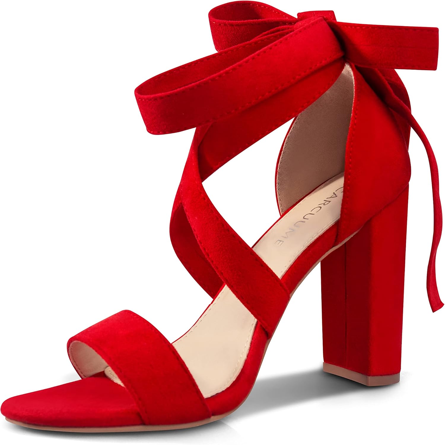 Strappy Heels for Women with Chunky Block Heels and Lace Up