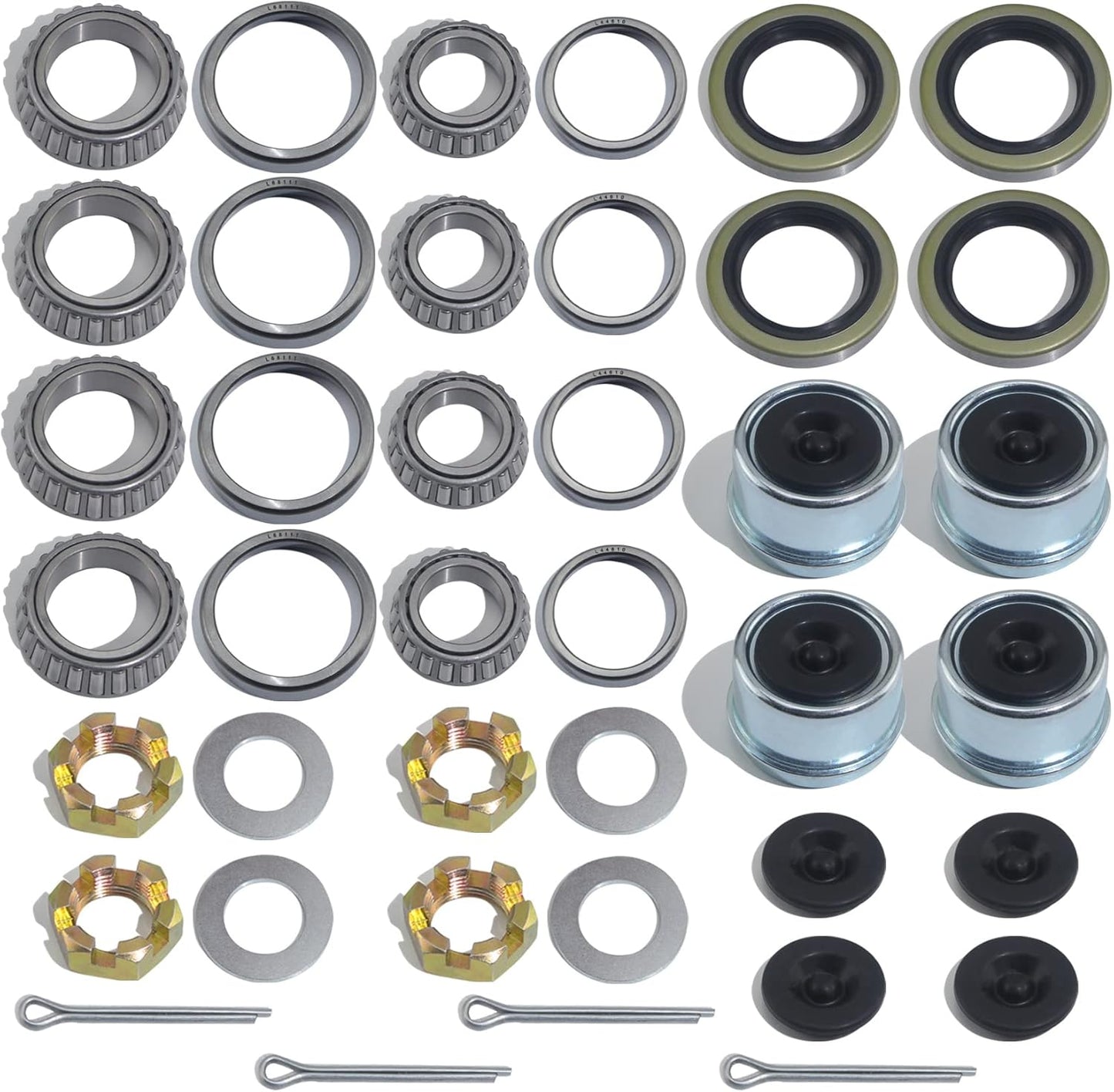4Sets Trailer Axle Hub Bearings Kit for 3500 lbs Spindle #84