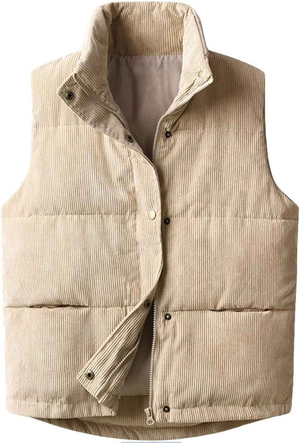 Womens Corduroy Puffer Vest for Stylish Warmth and Comfort