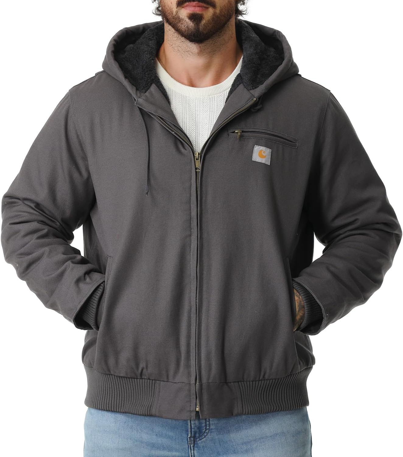 Men's Work Coat Waterproof Fleece Lined Winter Jacket for Comfort