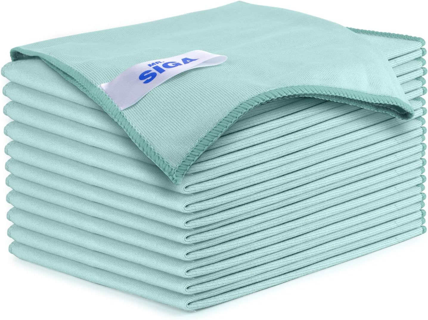 MR.SIGA 12-Pack Ultra Fine Glass Microfiber Cloths 35x40cm - Streak-Free Shine!
