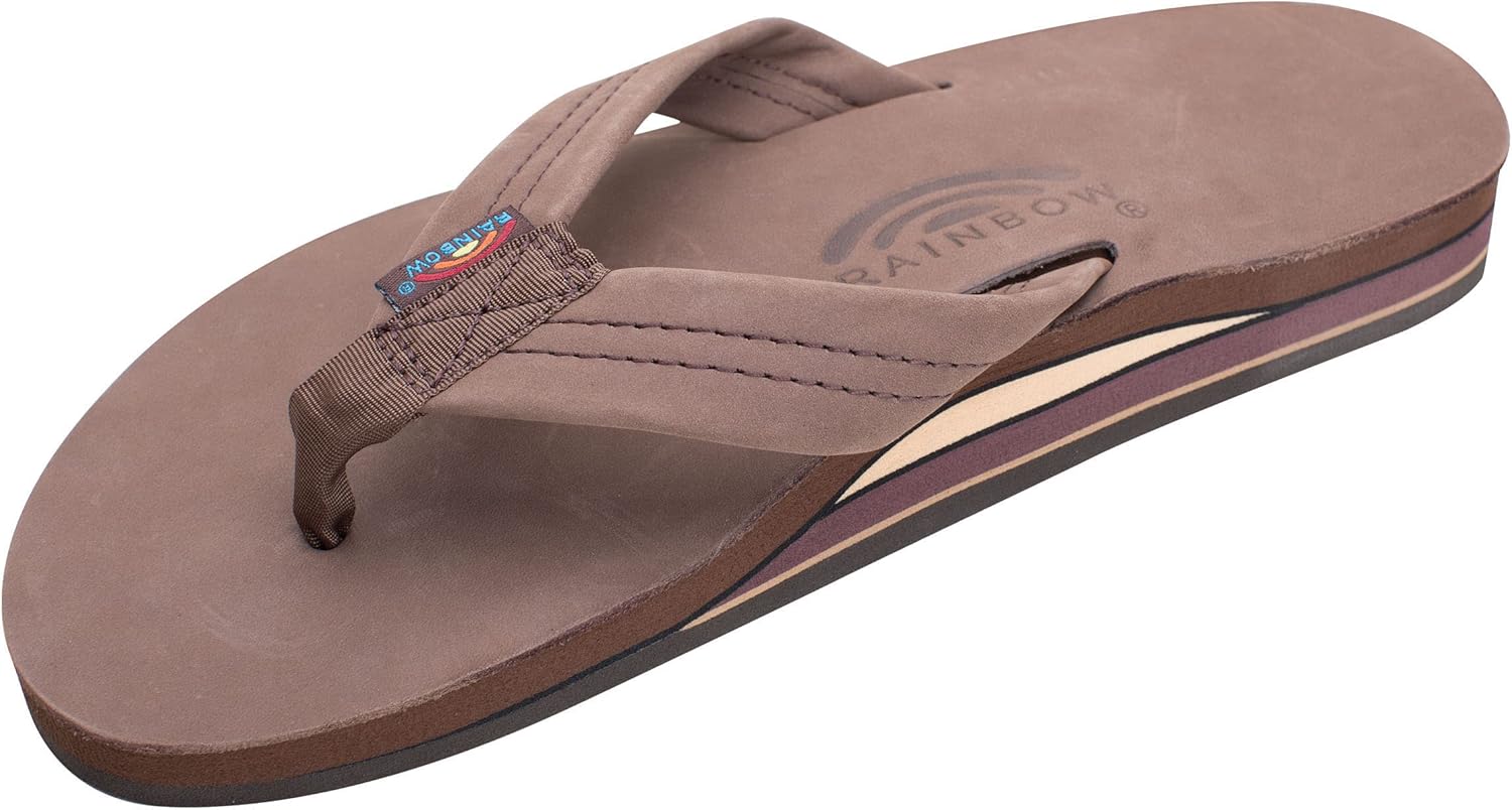 Rainbow Sandals Men's Double Layer Leather with Arch Support