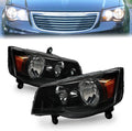 HECASA Pair Headlight Clear Lens Compatible With Dodge Grand Caravan