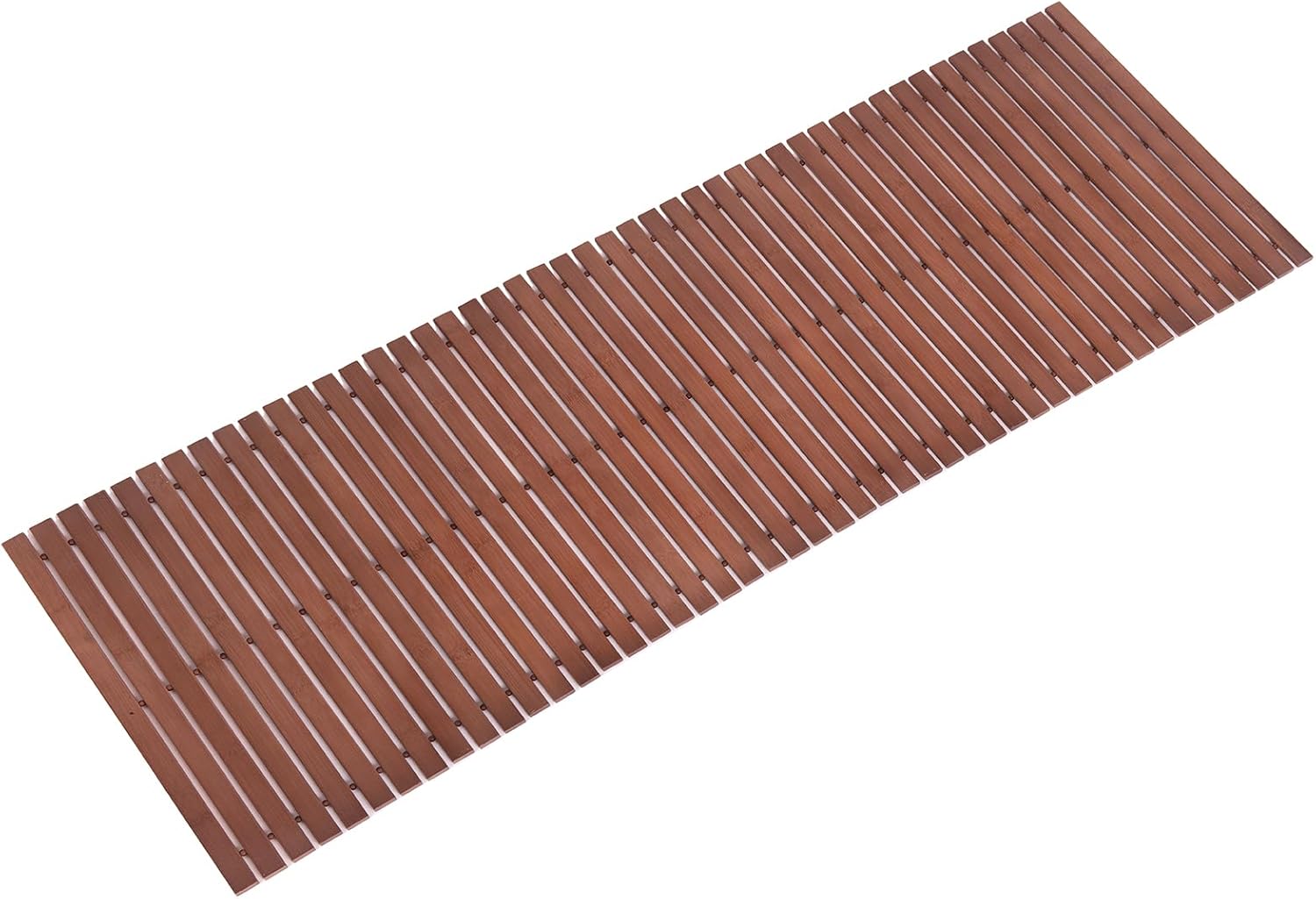 Bamboo Bath Mat Runner Waterproof Non Slip Large Rug 16x48 in