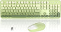 Colorful Wireless Keyboard and Mouse Combo Green Gradient - Retro