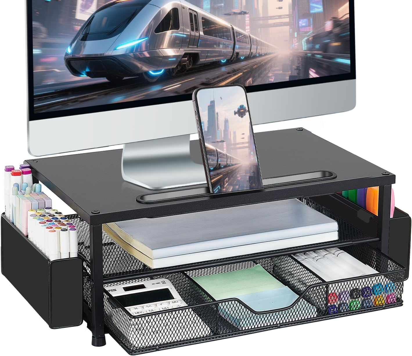 AUPSEN Wood Computer Monitor Stand Riser for Desk Organization
