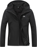 Women's Waterproof Softshell Jacket with Hood - Warm Lightweight