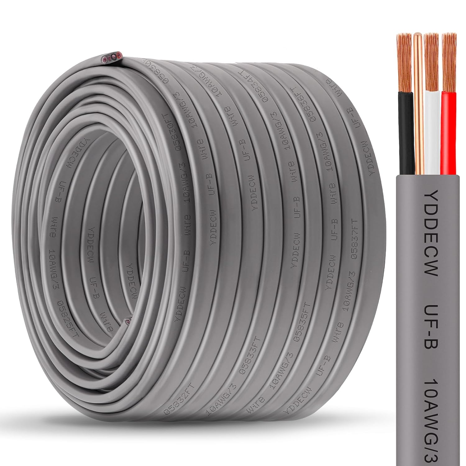 10/3 UF-B Wire 100FT 100% Pure Copper for Direct Burial Use