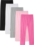 Toddler Girls Cotton Leggings 5-Pack - Soft and Stretchy Tights