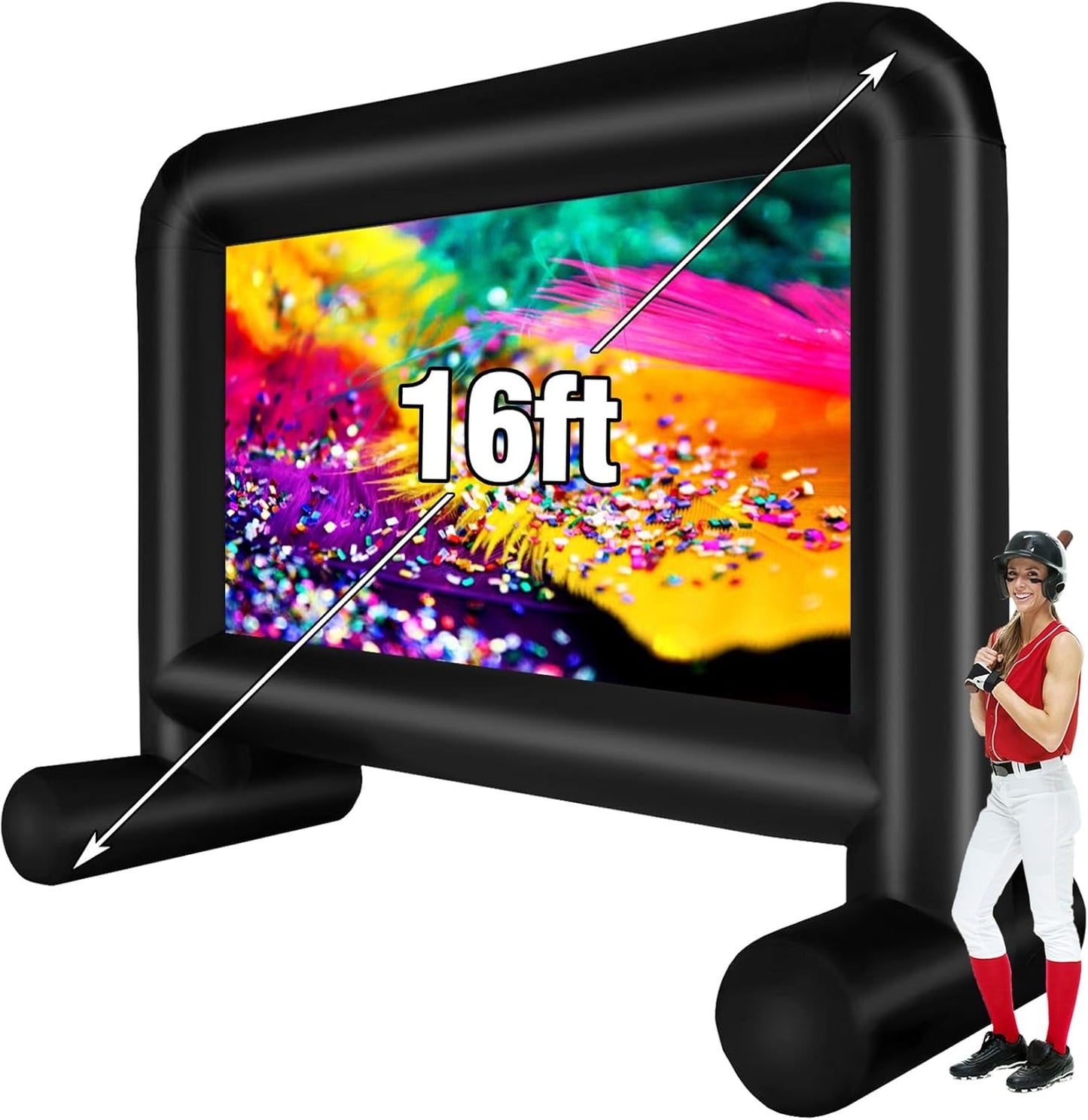 16 Feet Inflatable Movie Screen for Outdoor Movie Nights