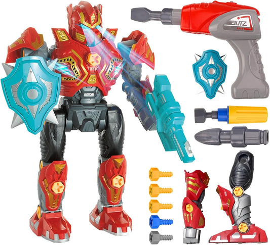 Interactive Robot Assembly Set for Boys 4-6, with Sounds, Perfect Gift for Kids 5-12