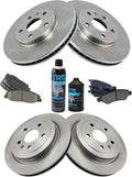 TRQ Front and Rear Brake Pad & Rotor Kit Compatible with 2008-2014