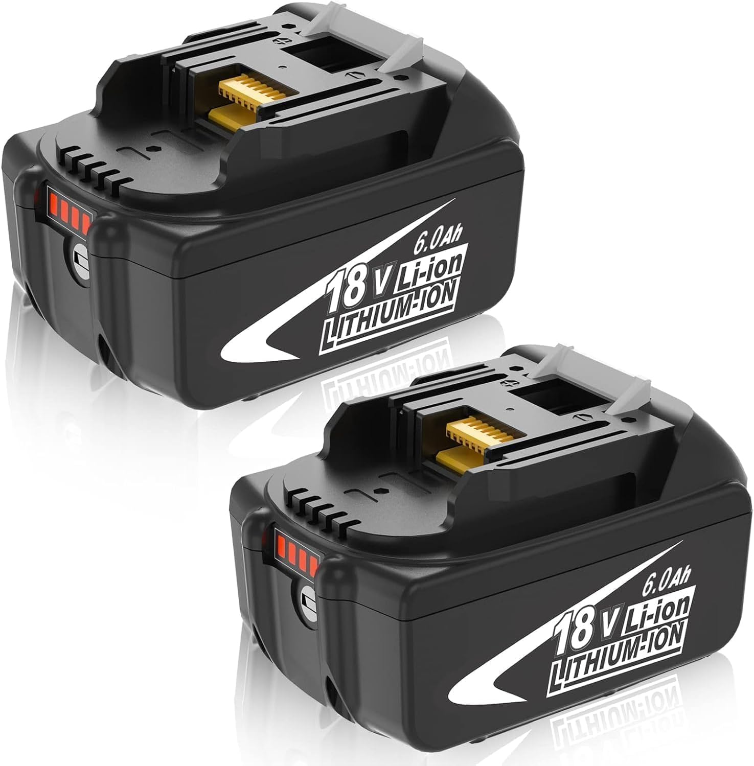 2-Pack 6.0Ah Replacement for 18V Lithium-ion Battery Power Tools
