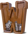 Wooden Letter Piggy Bank for Kids - Personalized Initial Money Bank