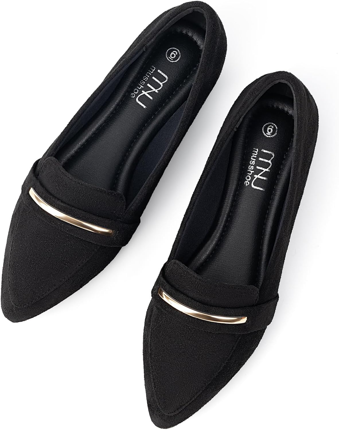 MUSSHOE Flats Shoes Women Pointed Toe Comfortable Loafers