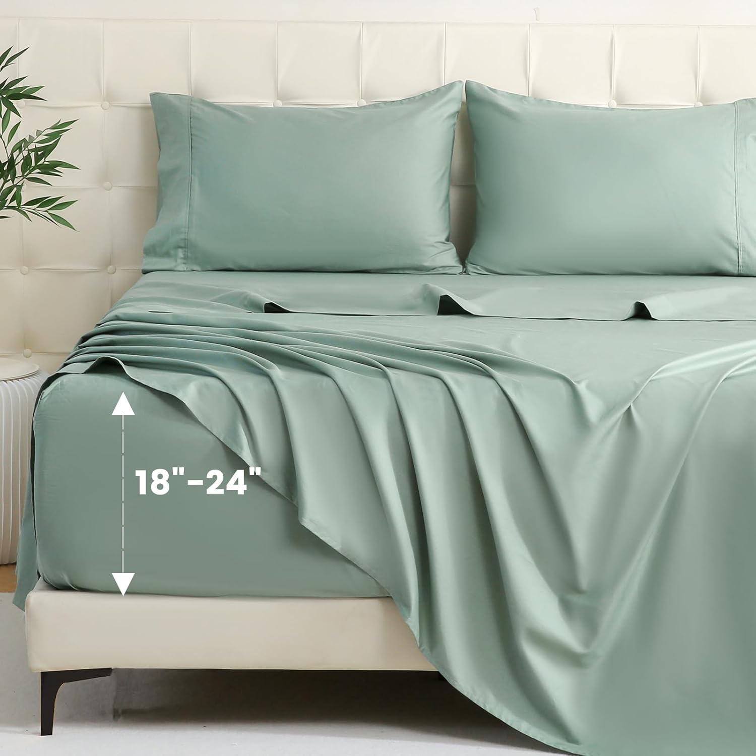Bedlifes King Sheet Set with Extra Deep Pocket for Comfort