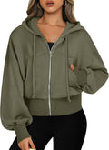 Womens Zip Up Cropped Hoodies - Comfy Y2K Zip Jacket
