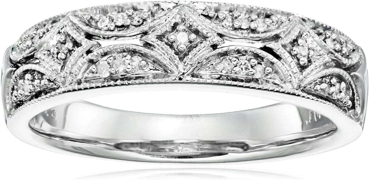 Elegant Sterling Silver Diamond Accent Band Ring for Any Occasion