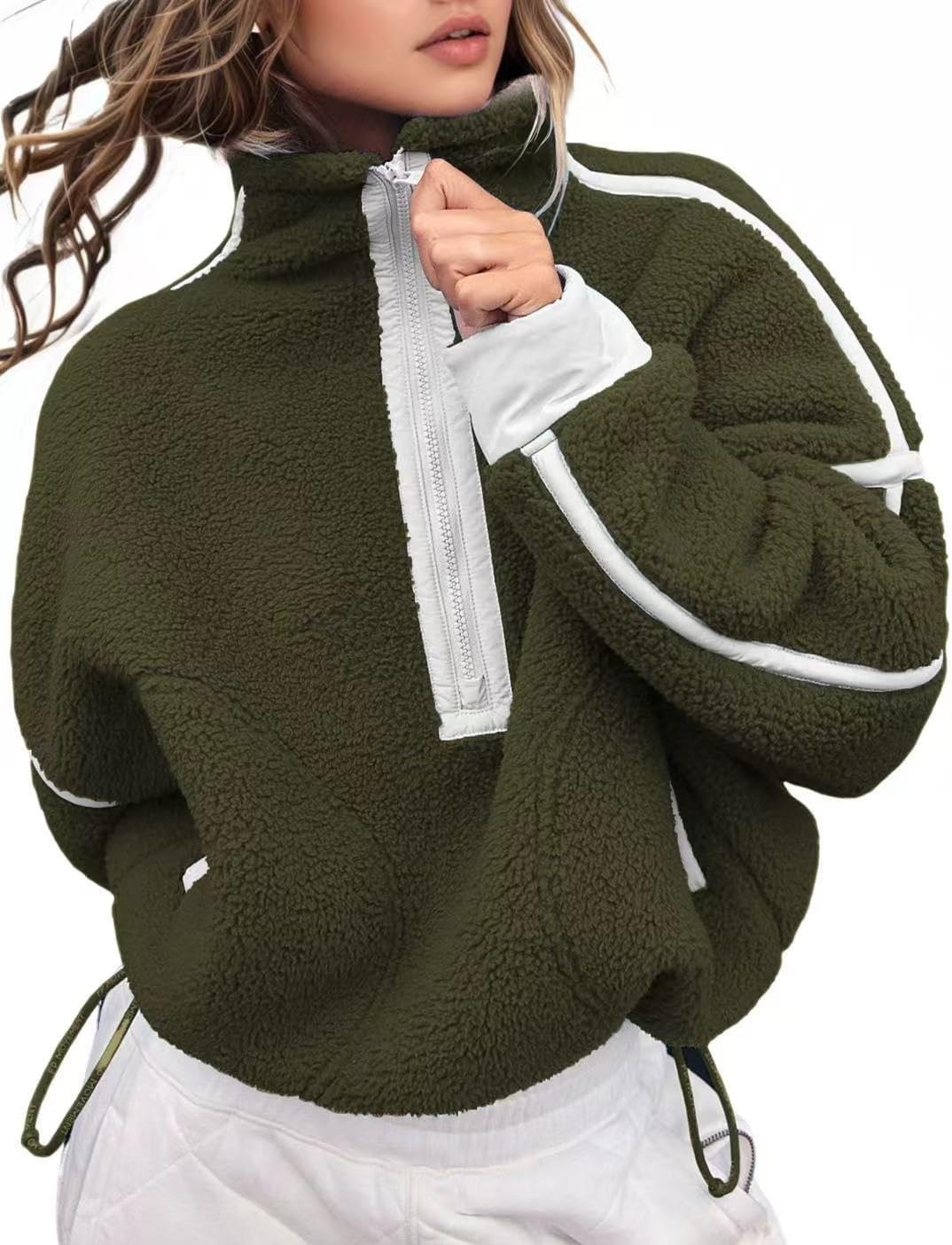 Women's Fleece Sweatshirts Half Zip Pullover for Cozy Comfort