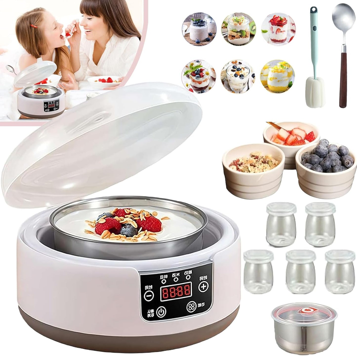 36-Hour Probiotic Yogurt Maker with LCD Display